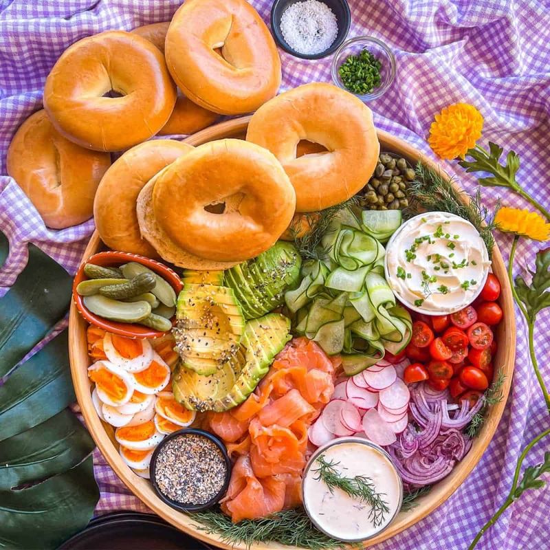 Smoked Salmon And Cream Cheese Breakfast Board