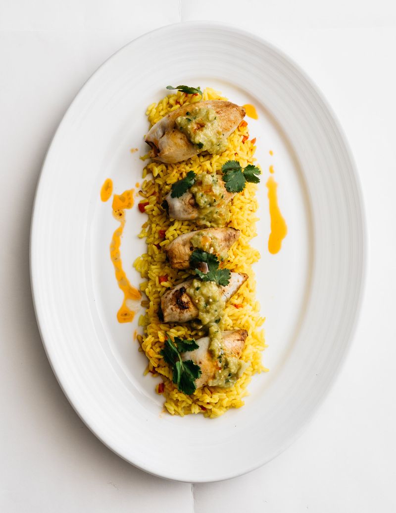 Calamari With Saffron Rice