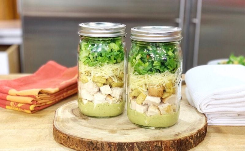 Chicken Caesar Salad Jars