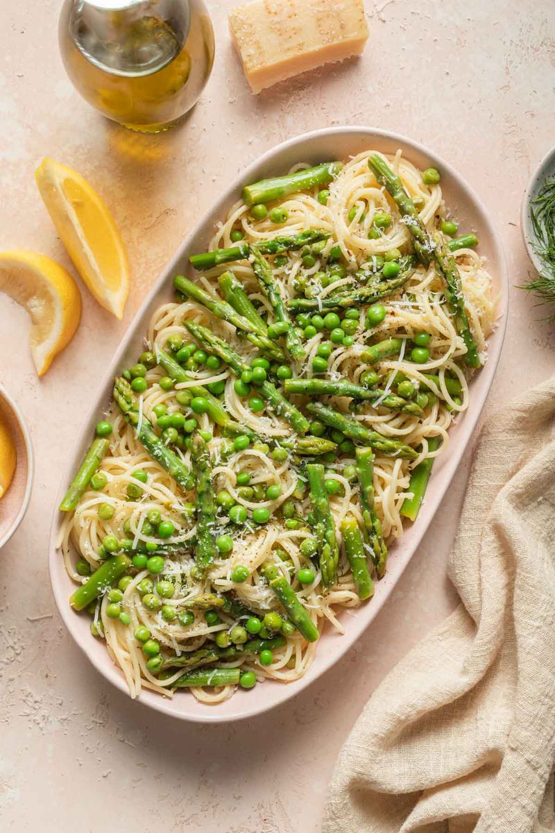 Lemon-Parmesan Angel Hair With Snap Peas