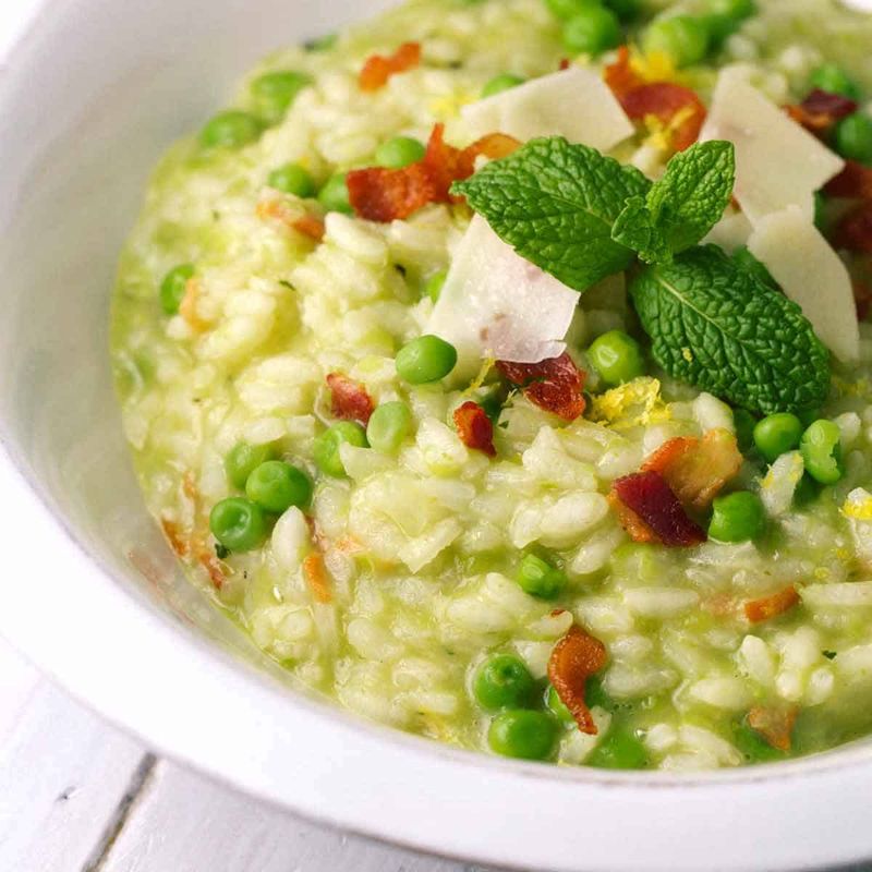 One-Pot Pea And Bacon Risotto