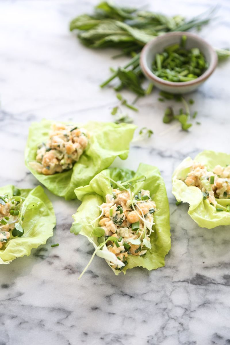 Chickpea And Tuna Lettuce Wraps