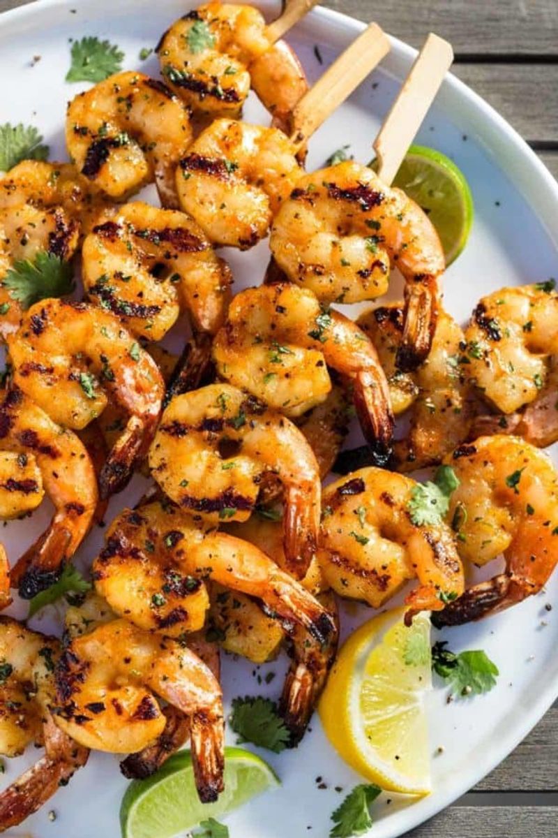 Honey Garlic Smoked Shrimp Skewers