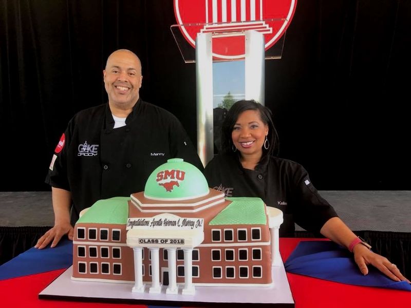 Tiered School Building Replica Cake