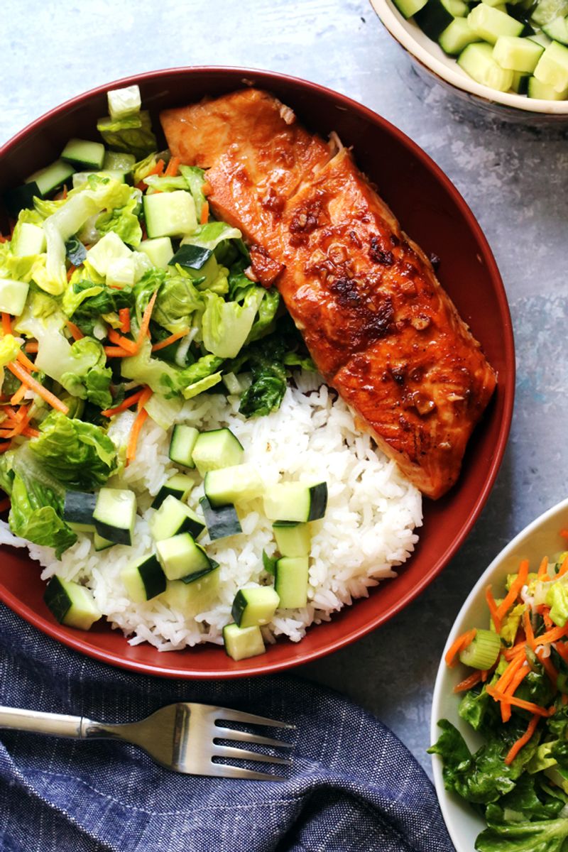 Teriyaki Salmon Rice Bowls