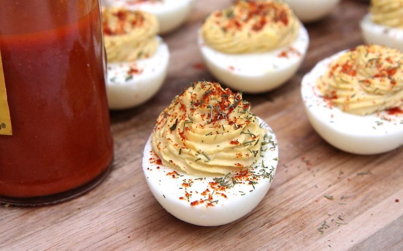 Sriracha Honey Deviled Eggs