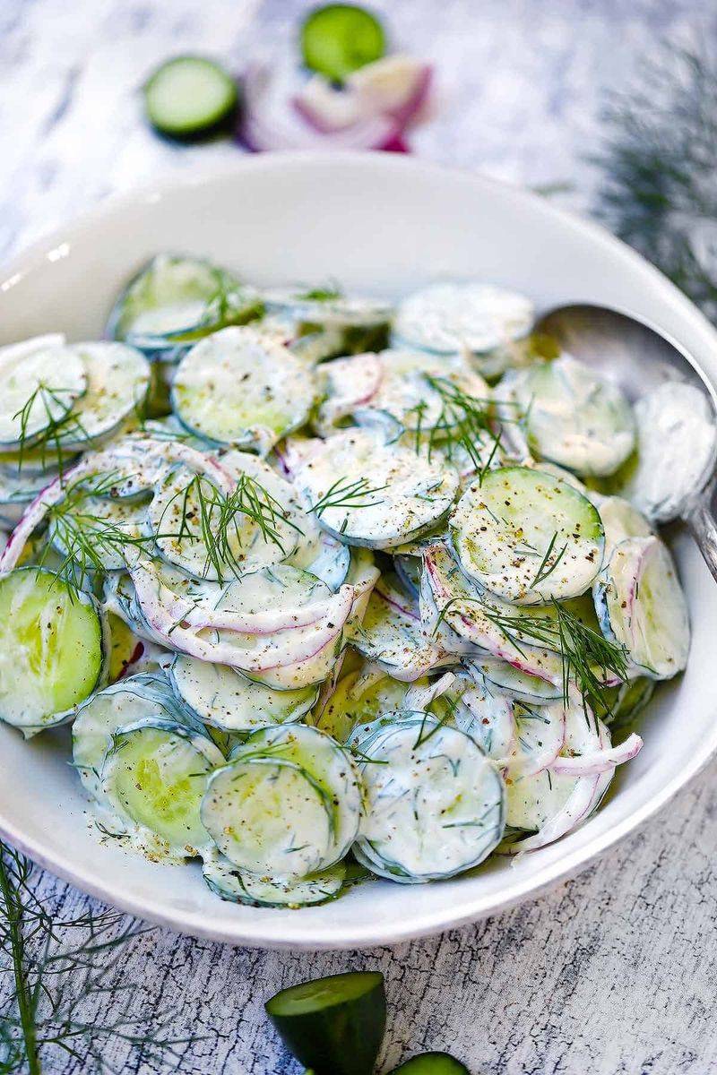 Cucumber Dill Yogurt Pasta Salad