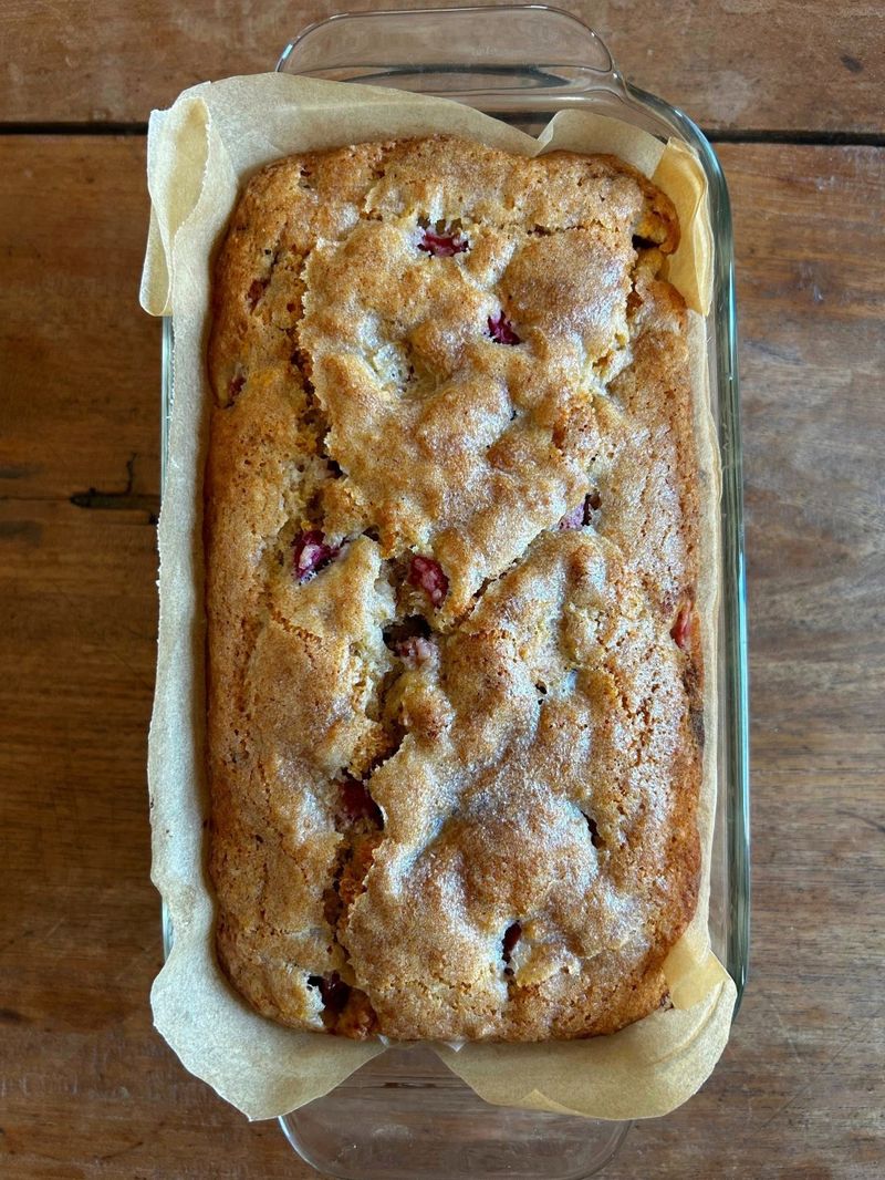 Rhubarb-Cardamom Quick Bread