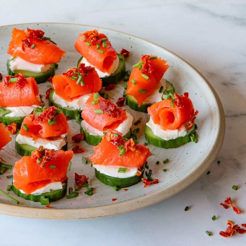 Smoked Salmon Cucumber Rounds