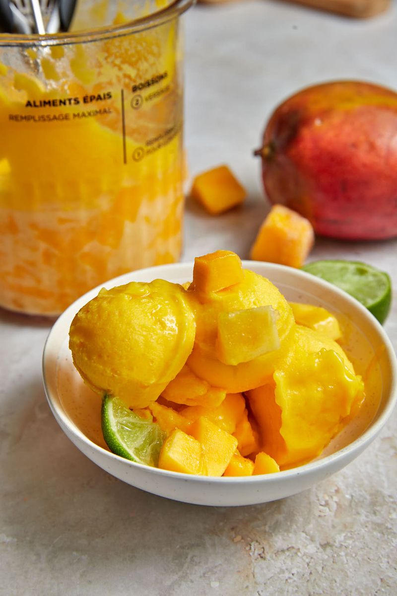 Mango Sorbet In Citrus Bowls