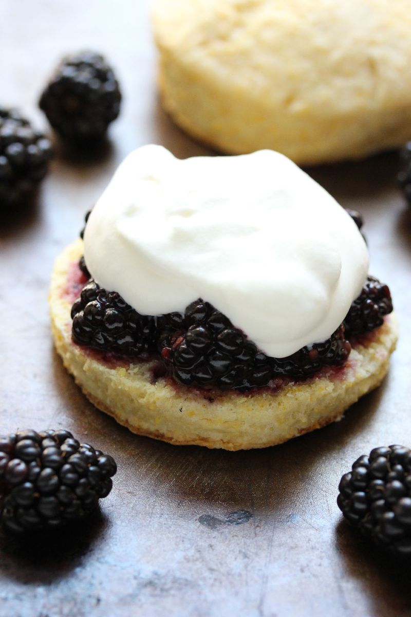 Blackberry Lime Cornmeal Shortcakes