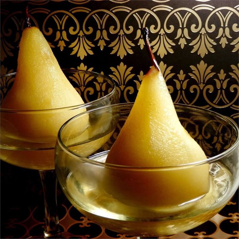Champagne Poached Pears