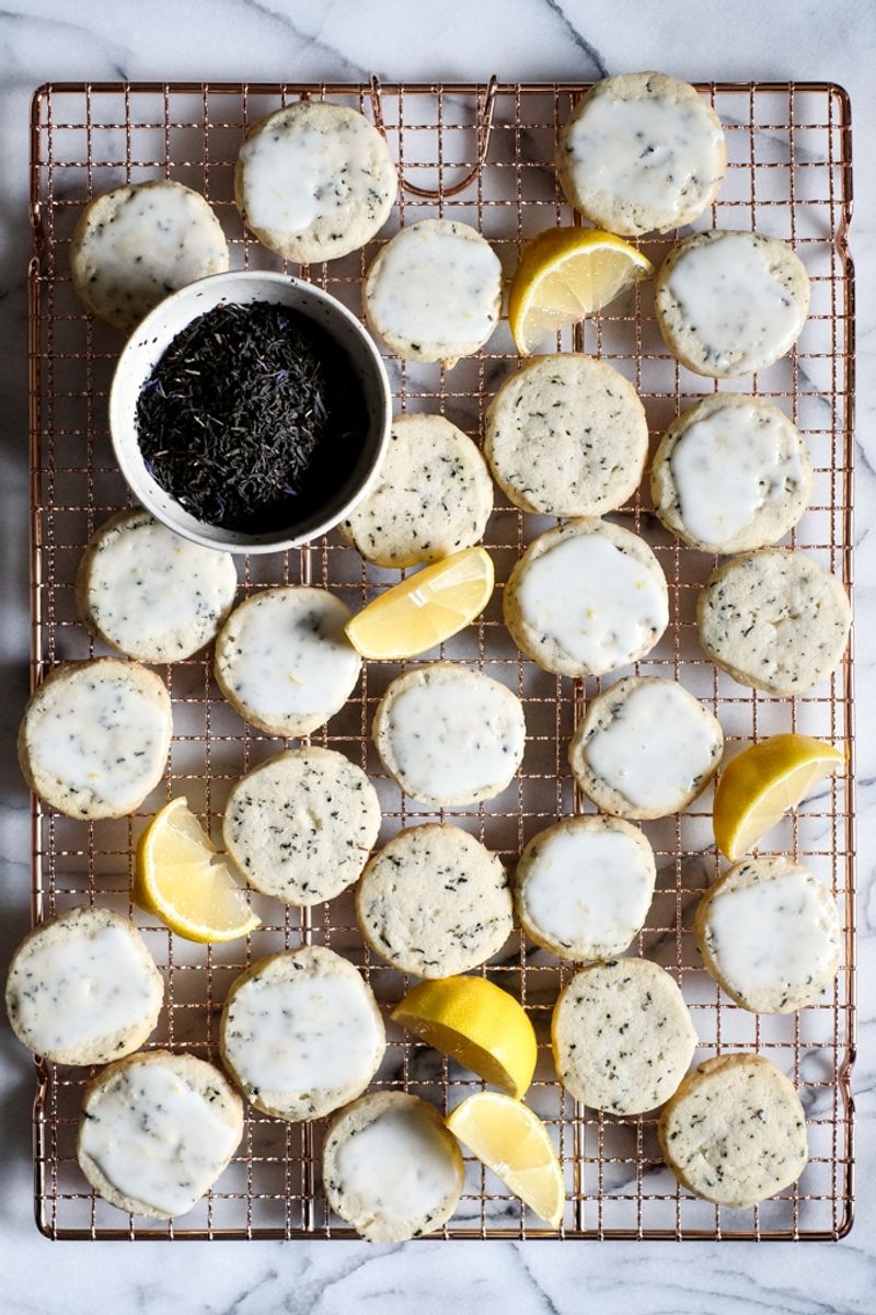 Earl Grey Shortbread With Lemon Glaze