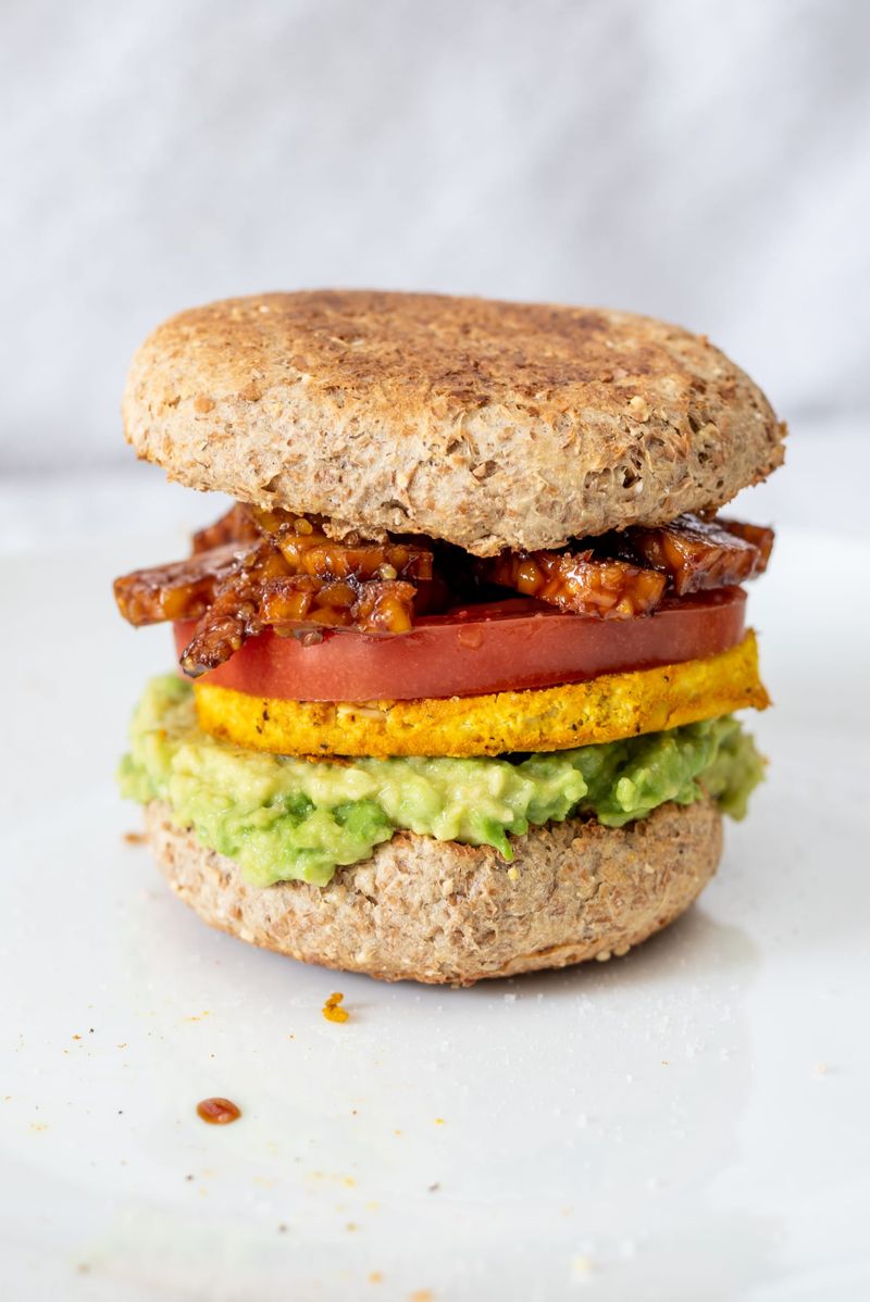 Vegan Breakfast Sandwich With Tempeh Bacon