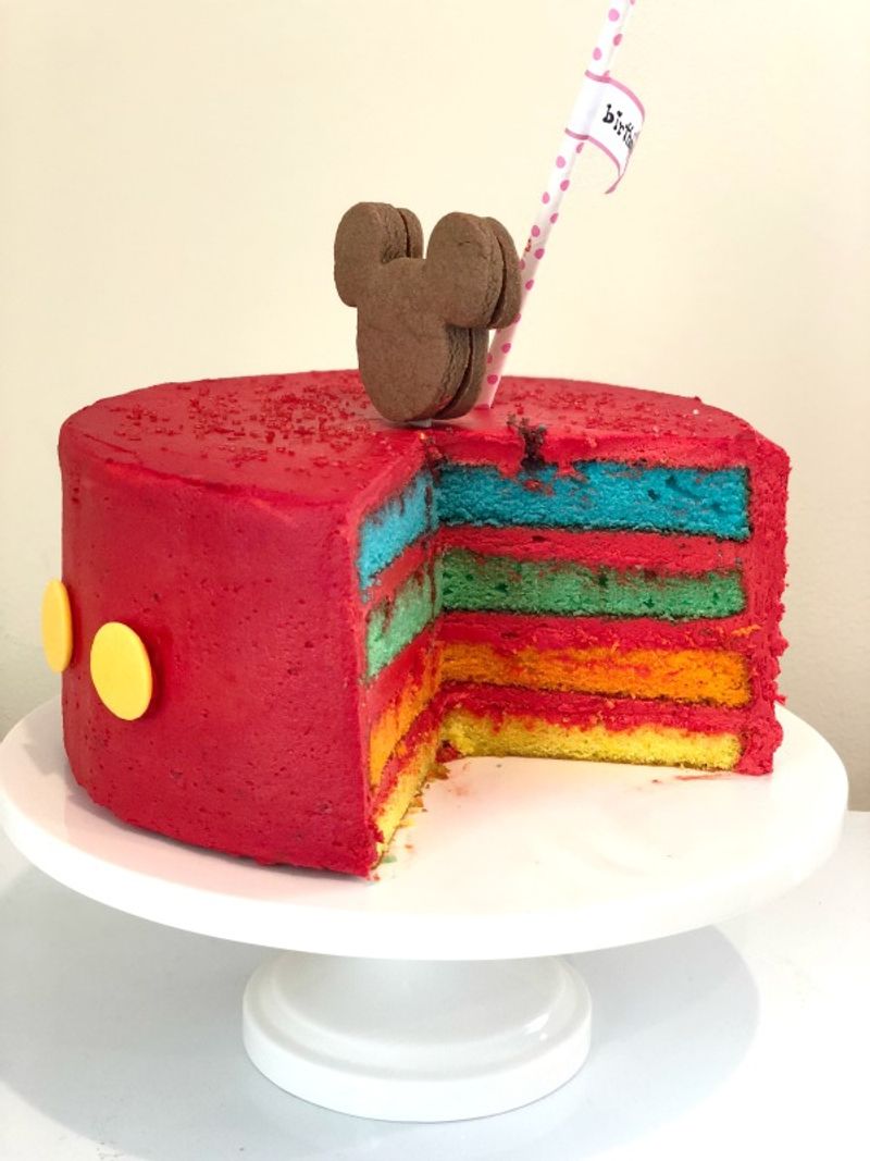 Mickey Mouse Rainbow Surprise Cake