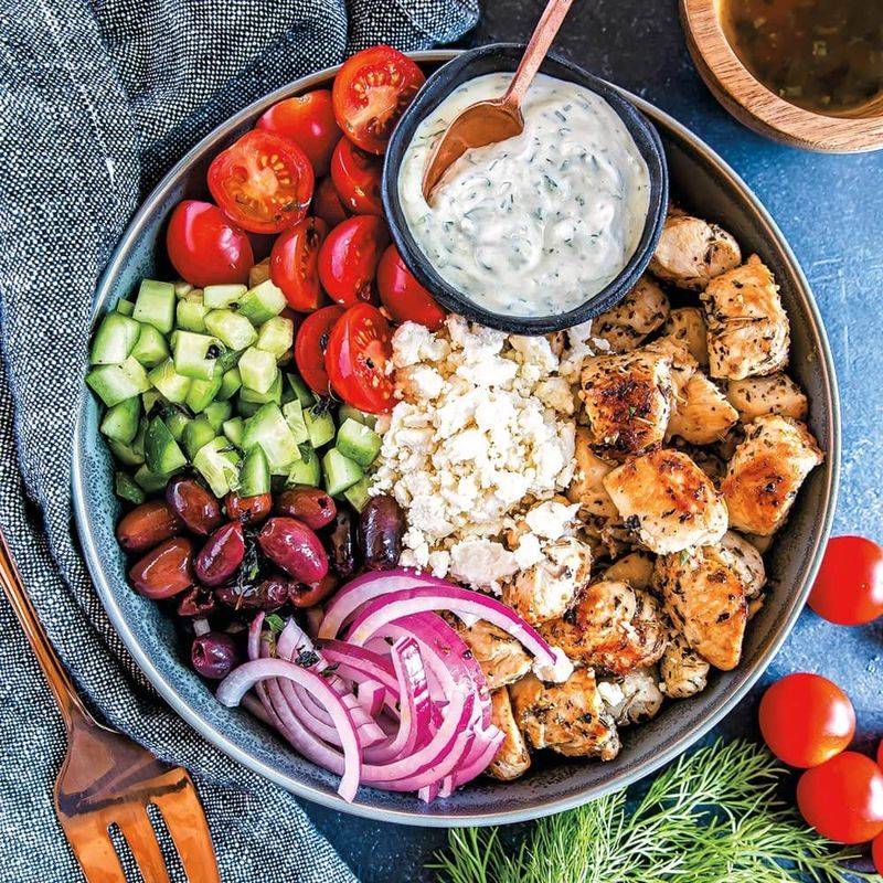 Greek Chicken Souvlaki Bowls