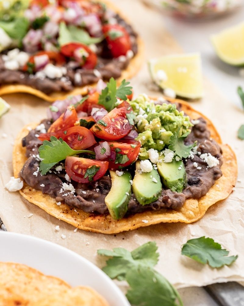 Tostadas With Refried Beans And Avocado