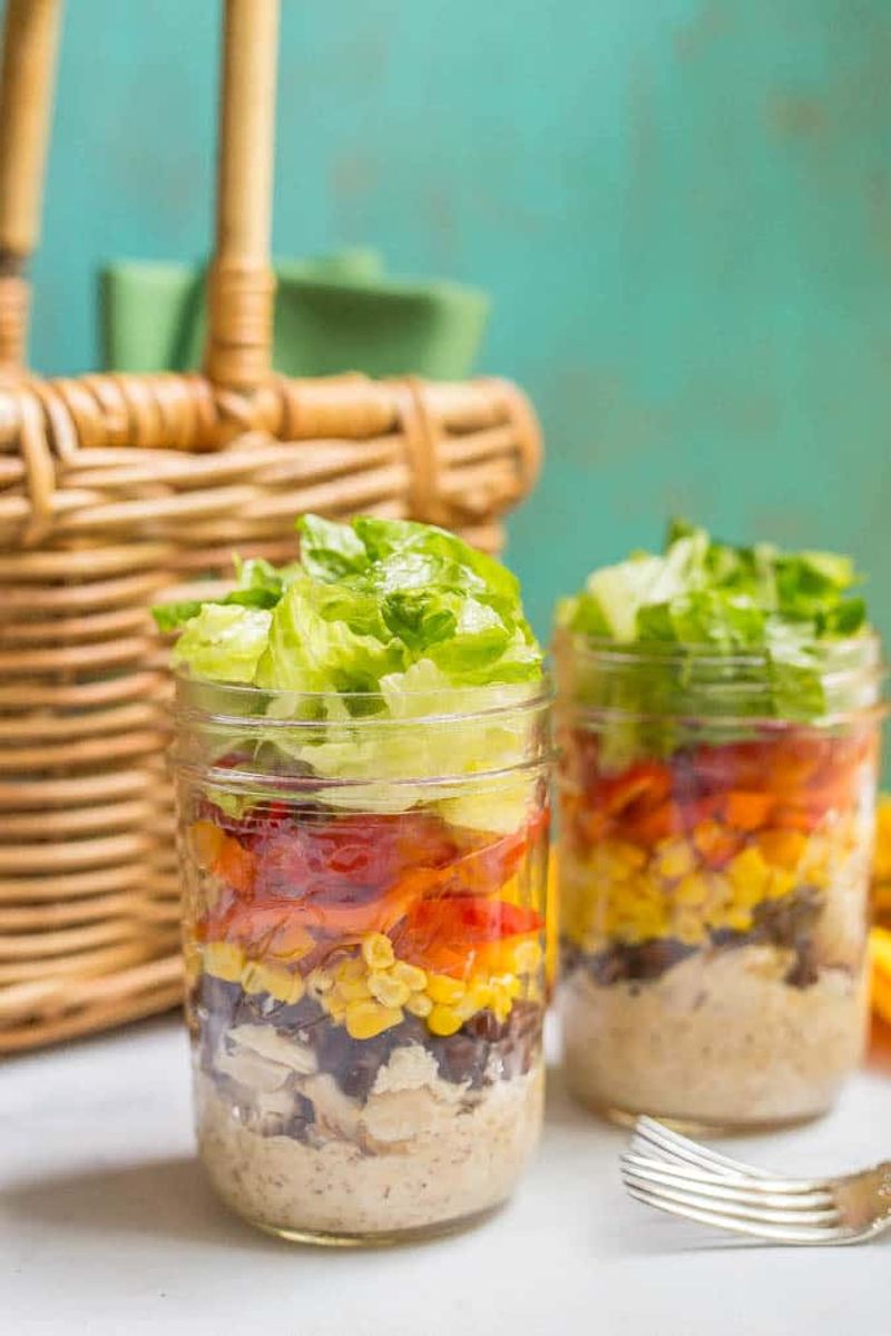 Mason Jar Layered Salads