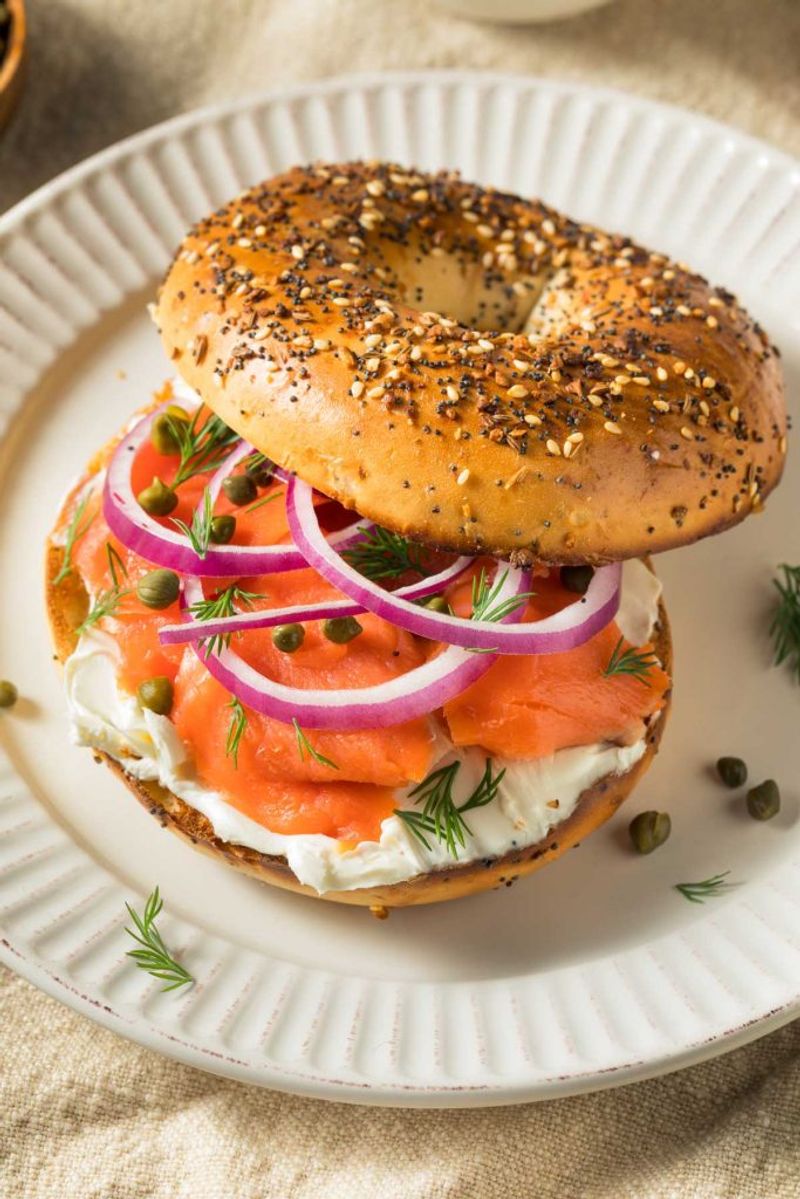 Homemade Everything Bagels With Lox Spread