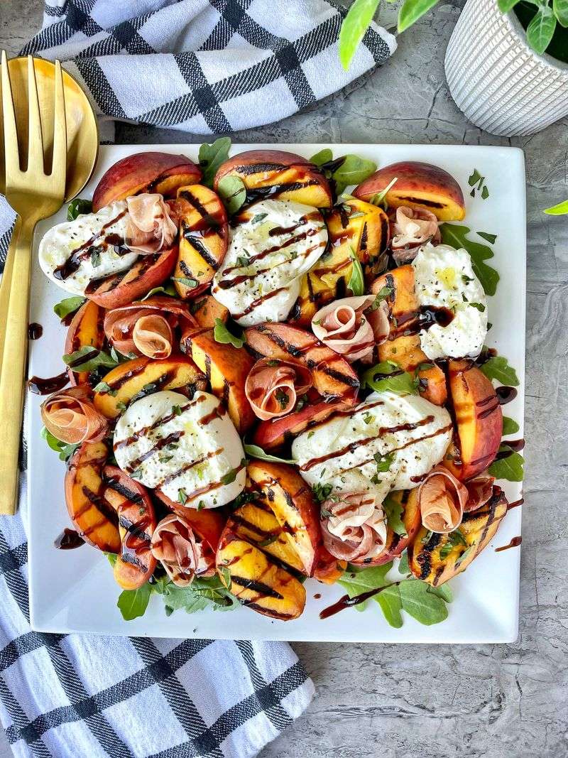 Grilled Peach And Prosciutto Stunner