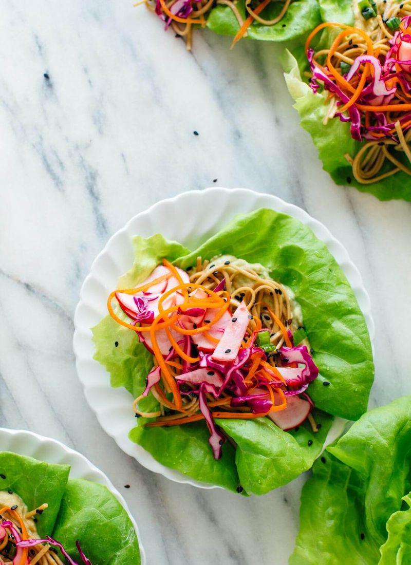 Butter Lettuce Cups With Herbed Pea Hummus
