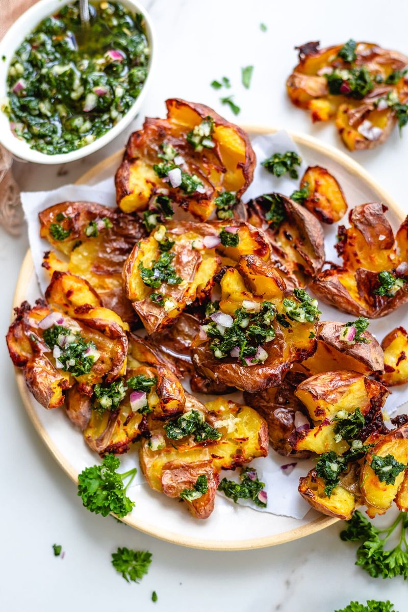 Crispy Smashed New Potatoes