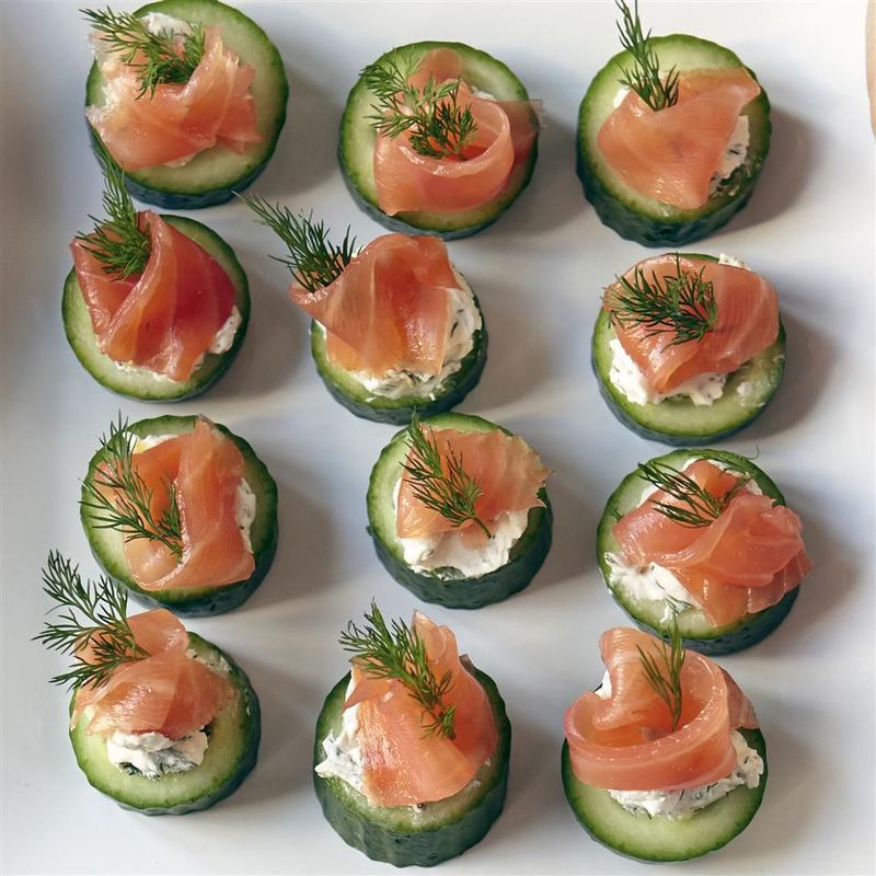 Smoked Salmon Cucumber Rounds
