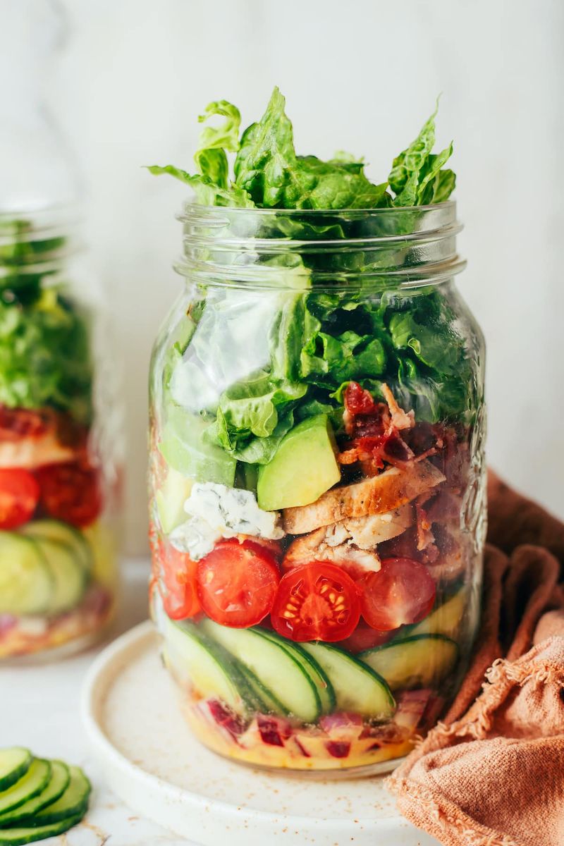 Mason Jar Greek Pasta Salad