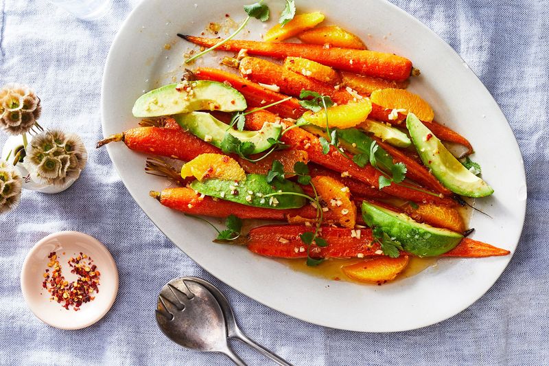 Roasted Carrot And Avocado Salad