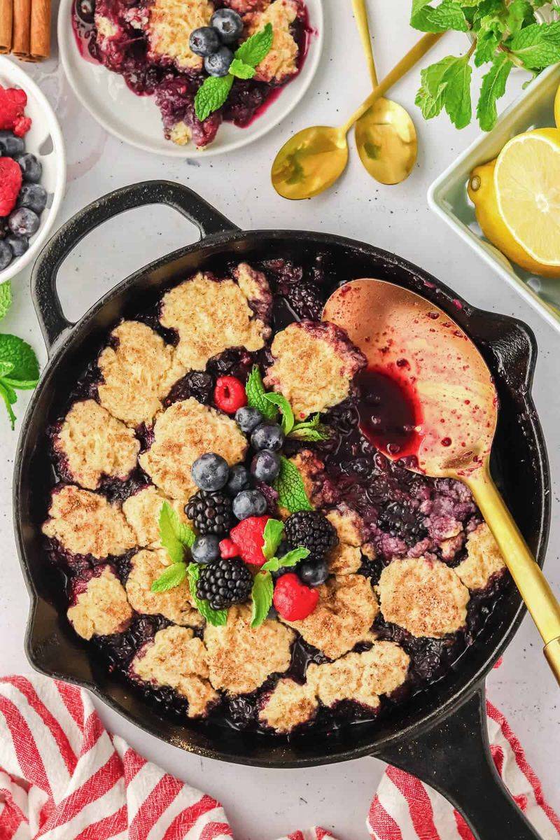 Mixed Berry Skillet Cobbler