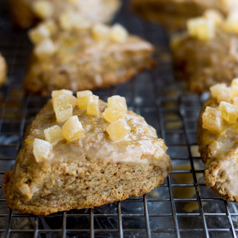 Ginger Scones With Lemon Glaze