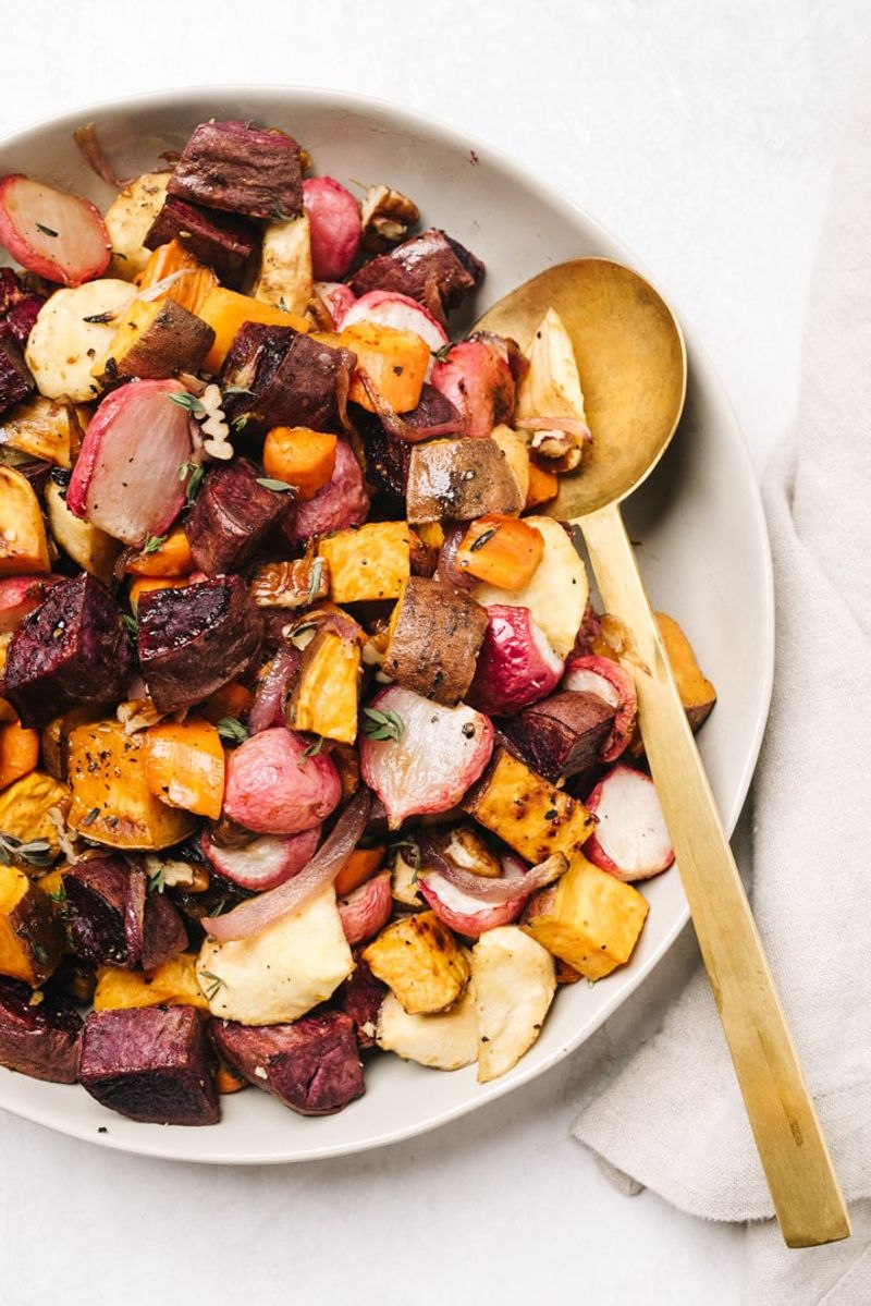 Maple Roasted Root Vegetable Grain Bowl