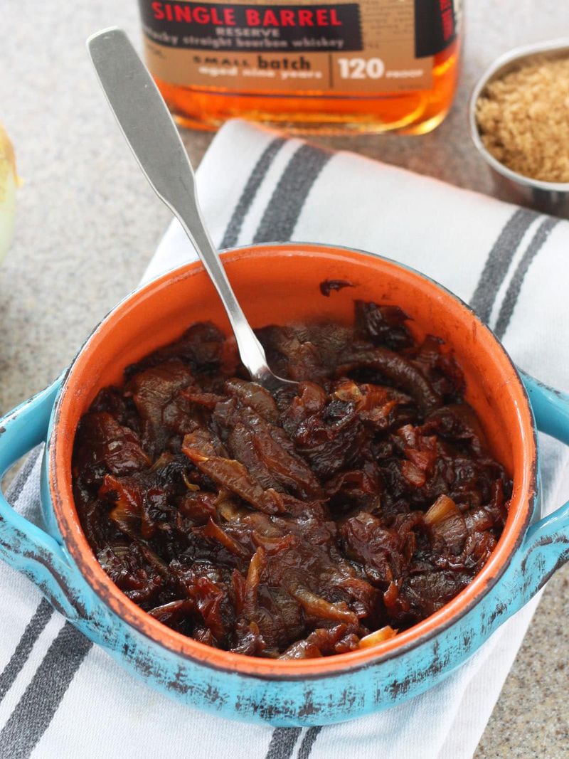 Bourbon Glazed Red Onions