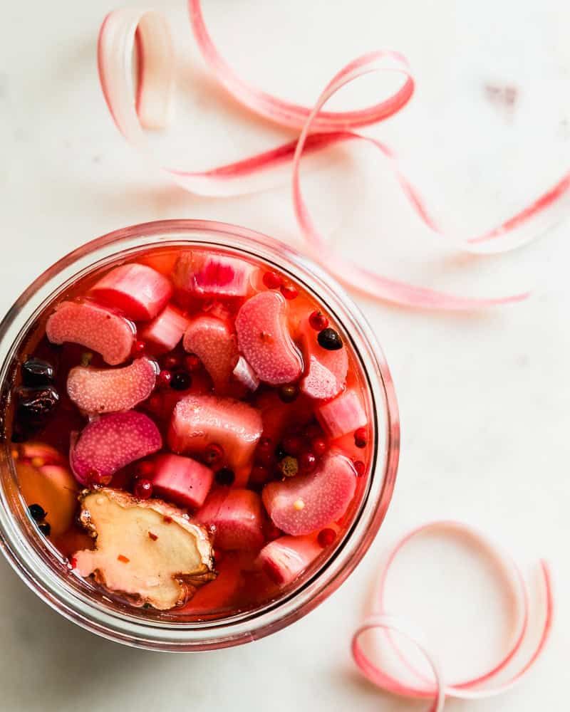 Pickled Rhubarb Stalks