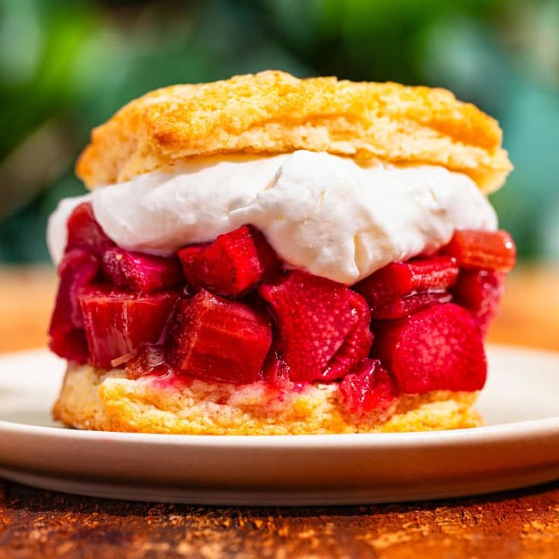Rhubarb Shortcakes With Whipped Cream