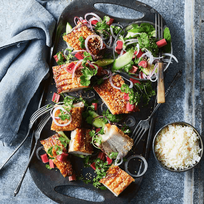 Savory Rhubarb & Pork Stir-Fry