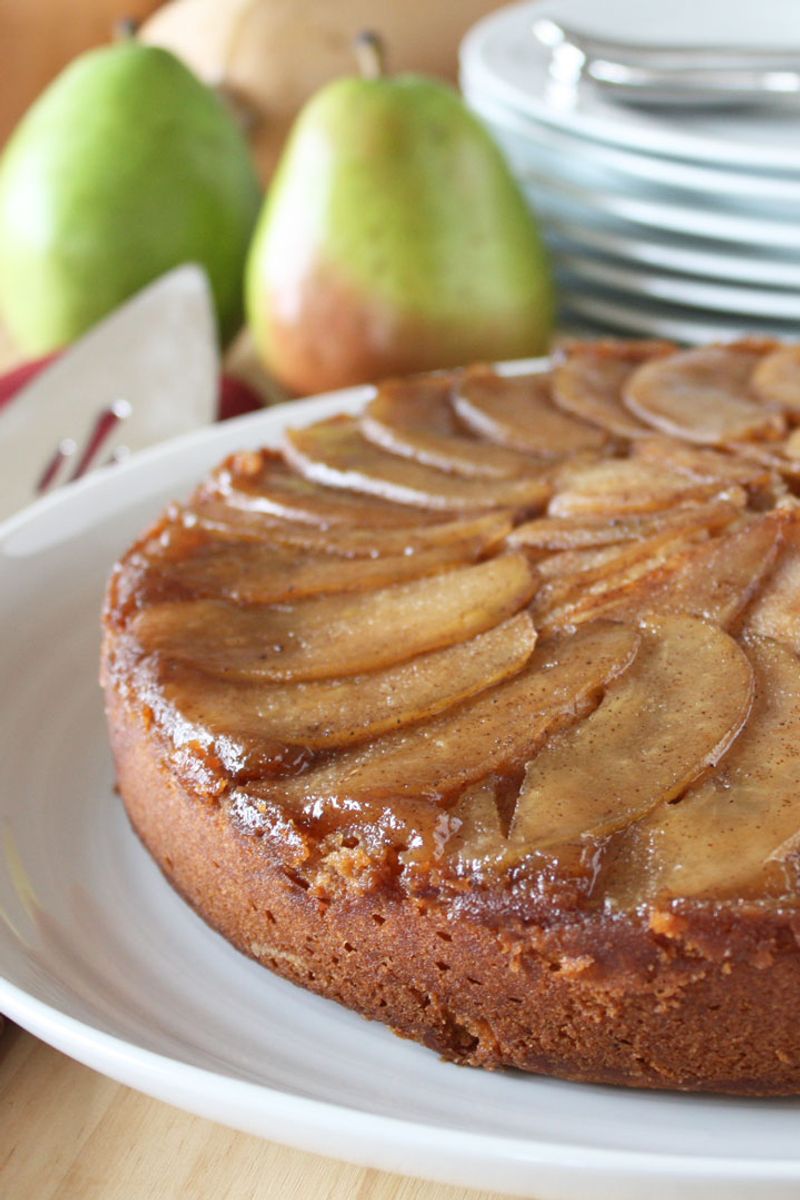 Cardamom Pear Upside-Down Cake