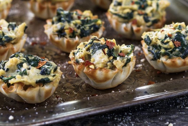 Spinach Artichoke Phyllo Cups