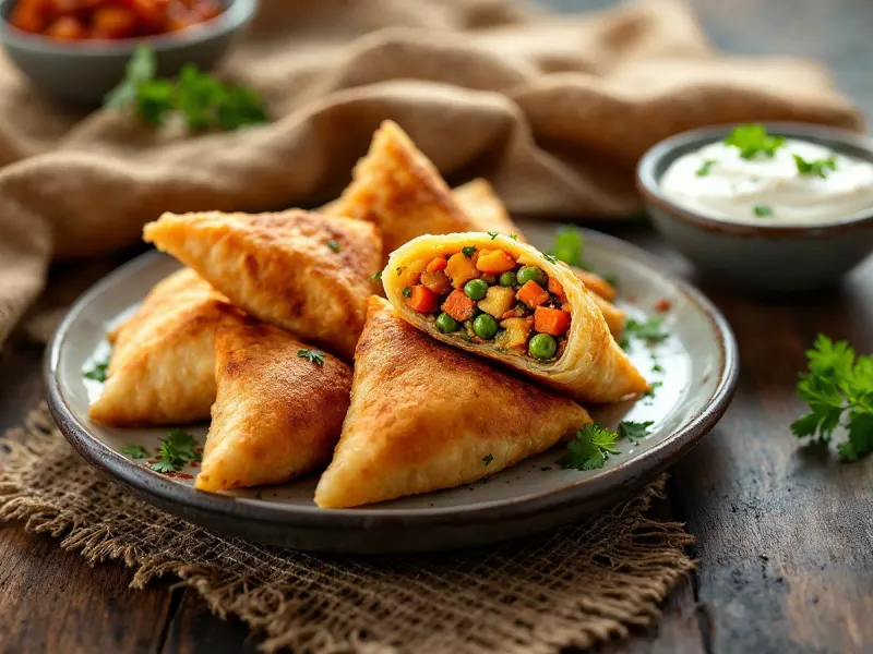 Spiced Chickpea & Vegetable Samosas