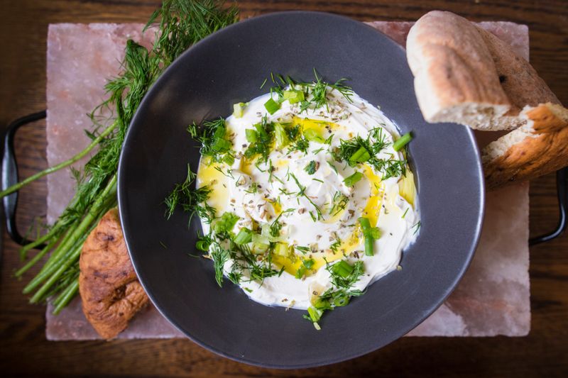 Greek Yogurt With Olive Oil And Herbs