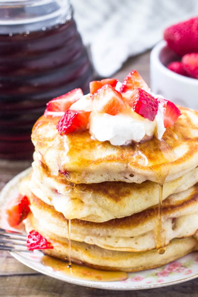 Strawberry Pancakes With Whipped Cream