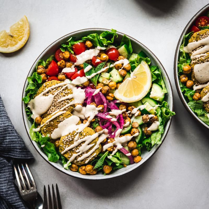 Falafel Bowls With Tahini Sauce