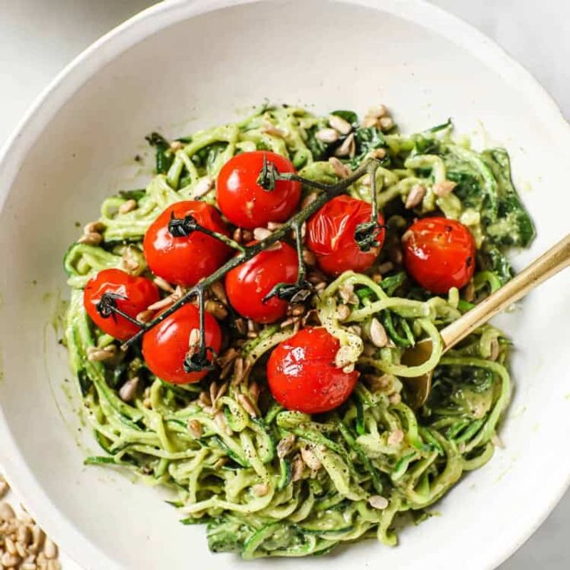 Zucchini Noodles With Avocado Pesto