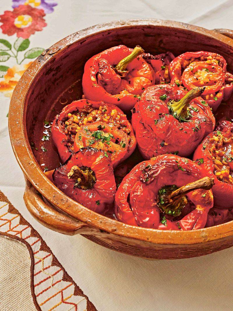 Salmon Tabbouleh Stuffed Peppers