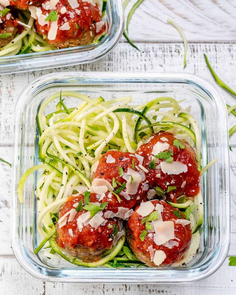 Turkey Meatballs With Zoodles