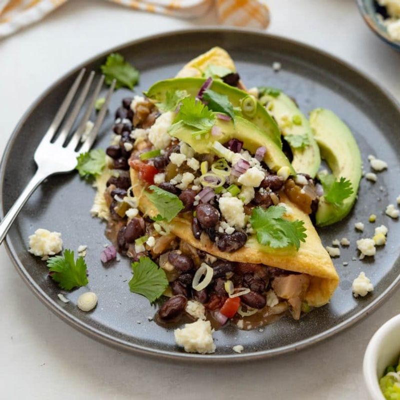 Mexican Black Bean Omelette