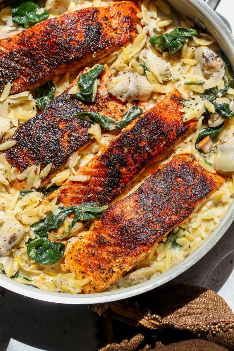 Salmon And Artichoke Orzo
