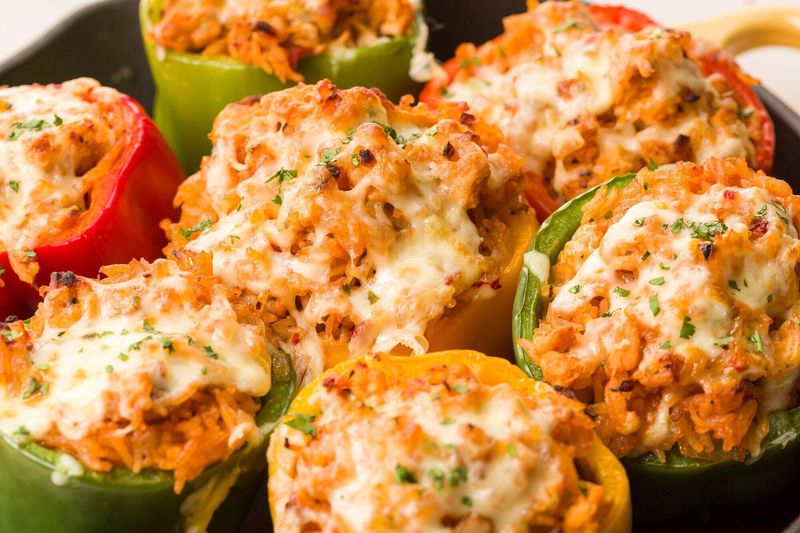 Turkey And Spinach Stuffed Peppers