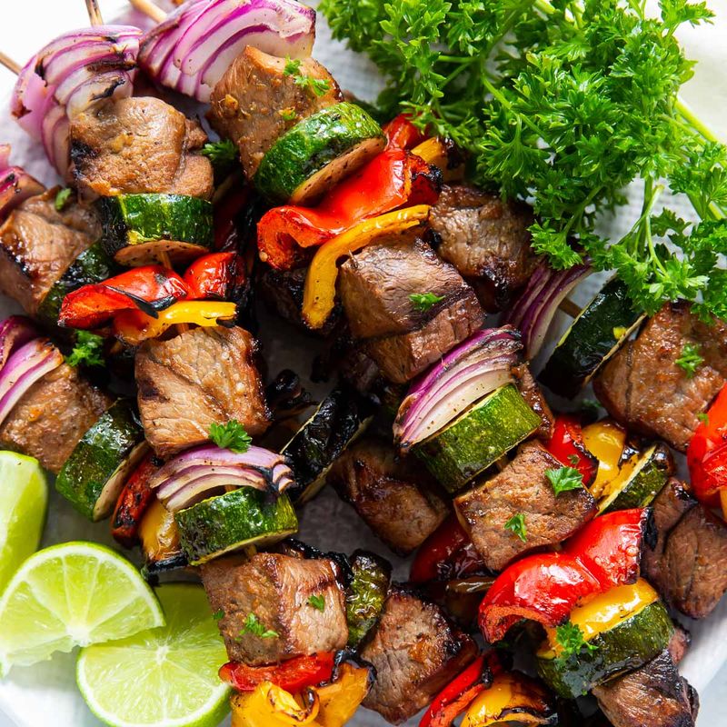 Saturday Dinner: Grilled Steak & Veggie Skewers