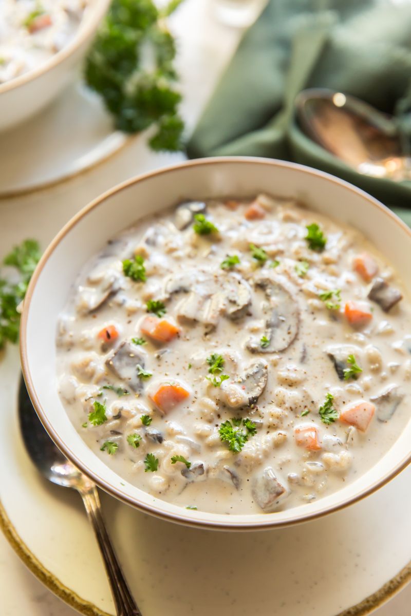 Creamy Mushroom And Barley Soup
